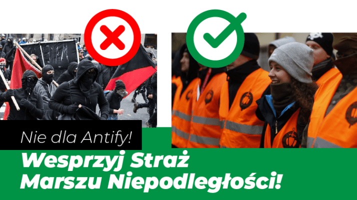 Az Antifa-ellenes őrségre gyűjtenek adományokat lengyel hazafiak