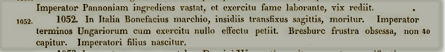 Ugyanezt írja a Annales Augusitani évkönyv a 1052 évnél.